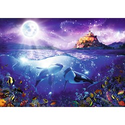 Ravensburger (19791) - "Whales in the Moonlight" - 1000 pezzi