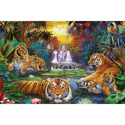 Ravensburger (170579) - "Tigers at the Waterhole" - 3000 pezzi