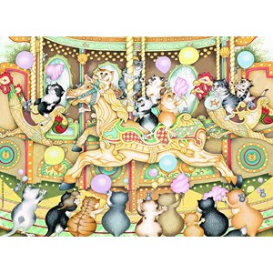 Ravensburger (14696) - Linda Jane Smith: "Crazy Cats on Carousel" - 500 pezzi