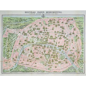 Piatnik (542848) - "Paris Map, 1910" - 1000 pezzi