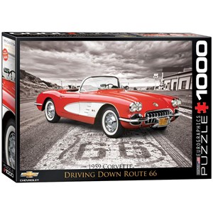 Eurographics (6000-0665) - "1959 Corvette - Driving Down Route 66" - 1000 pezzi