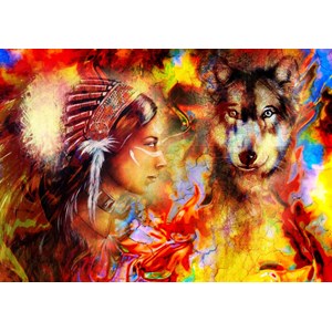 Grafika (T-00686) - "The Indian Woman and the Wolf" - 1500 pezzi