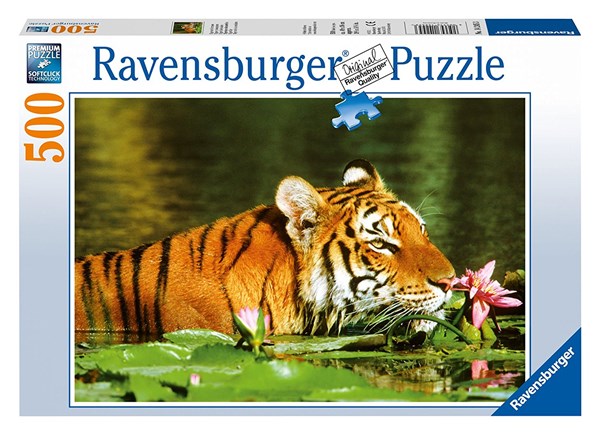 Ravensburger (14245) - "Tiger entre the water lilies" - 500 pezzi