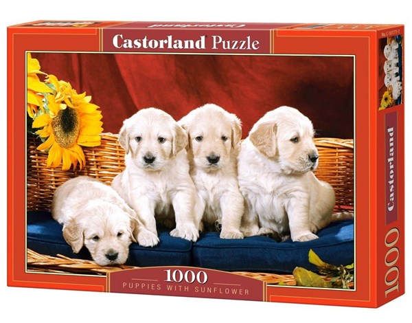 Castorland (C-101771) - "Puppies with Sunflower" - 1000 pezzi