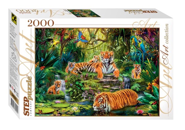 Step Puzzle (84020) - "Tigers in the jungle" - 2000 pezzi
