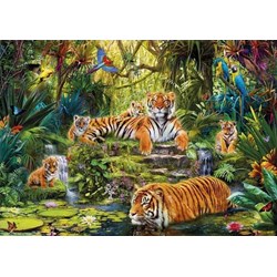 Step Puzzle (84020) - "Tigers in the jungle" - 2000 pezzi