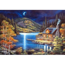 Castorland (C-102990) - John Zaccheo: "Moonlit Cabin" - 1000 pezzi
