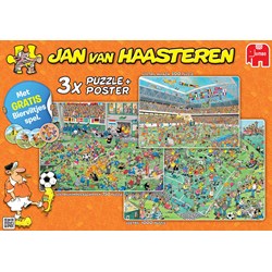 Jumbo (19004) - Jan van Haasteren: "Football 3 in 1" - 500 750 1000 pezzi