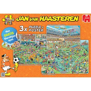 Jumbo (19004) - Jan van Haasteren: "Football 3 in 1" - 500 750 1000 pezzi