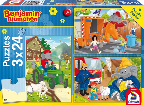 Schmidt Spiele (56207) - "Benjamin the Elephant in Action" - 24 pezzi
