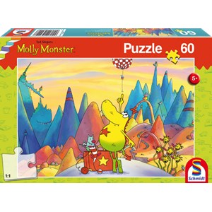 Schmidt Spiele (56229) - "Molly Monster, On vacation" - 60 pezzi