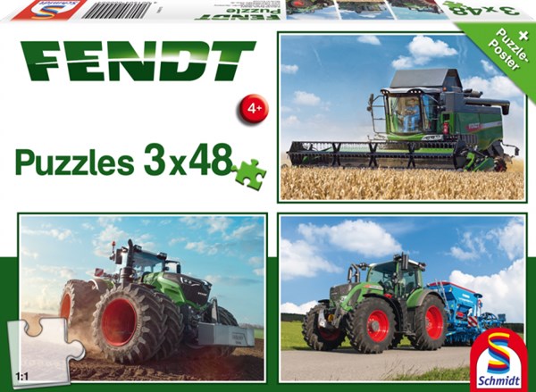 Schmidt Spiele (56221) - "Fendt 1050 Vario / 724 Vario / 6275L" - 48 pezzi