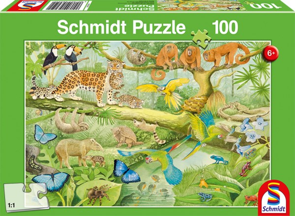 Schmidt Spiele (56250) - "Animals in the Rainforest" - 100 pezzi