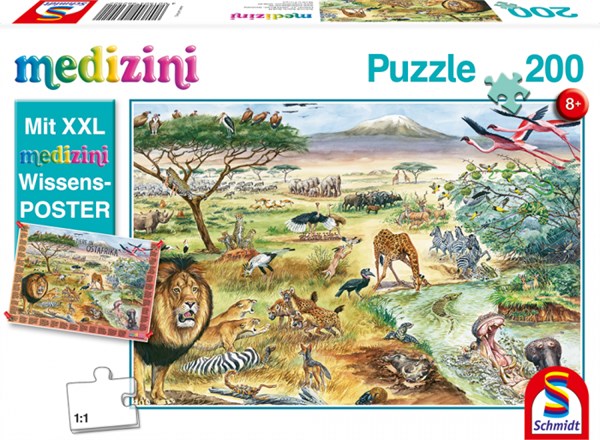 Schmidt Spiele (56292) - "Animals in East Africa" - 200 pezzi
