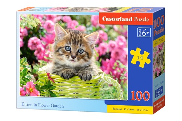 Castorland (B-111039) - "Kitten in Flower Garden" - 100 pezzi