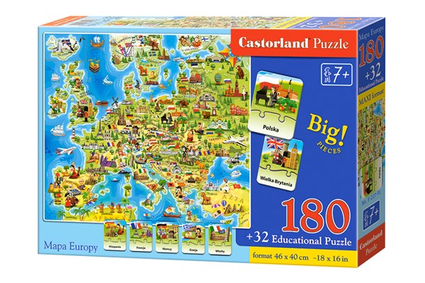 Castorland (E-227-PL) - "Mapa Europy" - 180 pezzi