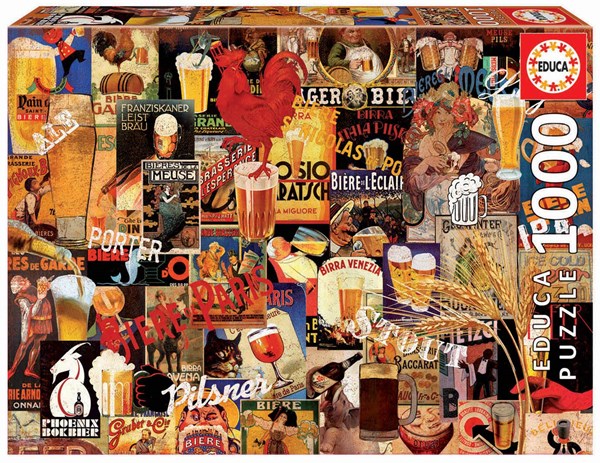 Educa (17970) - "Vintage Beer Collage" - 1000 pezzi