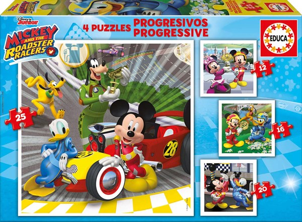 Educa (17629) - "Mickey and the Roadster Racers" - 12 16 20 25 pezzi
