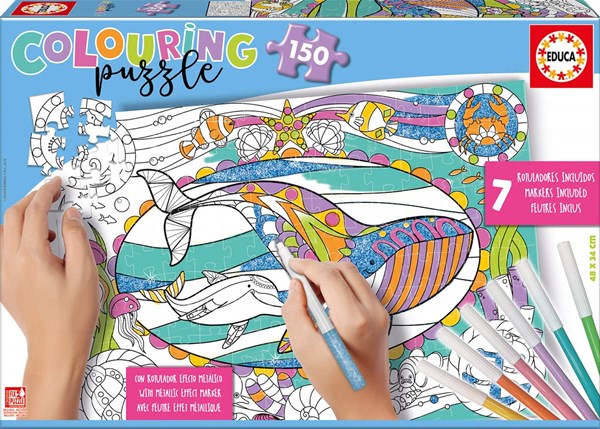 Educa (17827) - "Sea Life Colouring Puzzle" - 150 pezzi