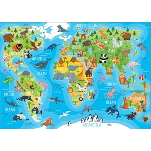 Educa (18115) - "Animals world map" - 150 pezzi