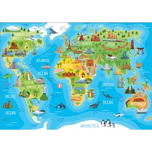 Educa (18116) - "Monuments world map" - 150 pezzi
