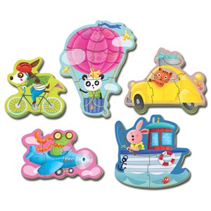 Educa (17141) - "Driving animals" - 3 4 5 pezzi