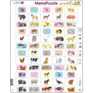 Larsen (GP9) - "Memopuzzle, parent and-baby, animals" - 40 pezzi
