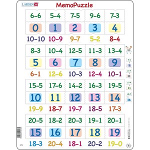 Larsen (GP8) - "MemoPuzzle, Subtraction with numbers from 0 - 20" - 40 pezzi