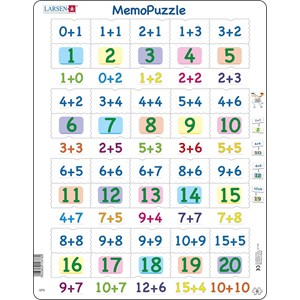 Larsen (GP3) - "MemoPuzzle, Addition with numbers from 0-20" - 40 pezzi