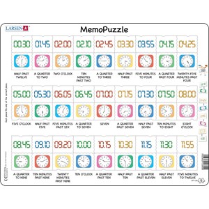 Larsen (GP5-GB) - "MemoPuzzle, The time by text, traditional- and digital clock" - 54 pezzi