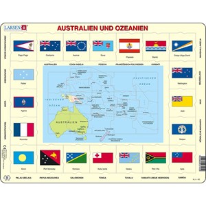 Larsen (KL5-DE) - "Map/Flag, Australia and Oceania (in German)" - 35 pezzi