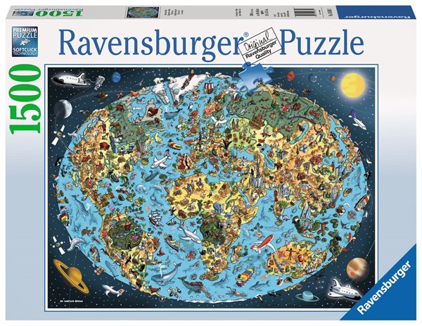 Ravensburger (16360) - "Cartoon Earth" - 1500 pezzi