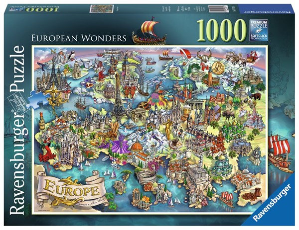 Ravensburger (19717) - "European Wonders" - 1000 pezzi