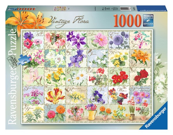 Ravensburger (19514) - "Vintage Flora" - 1000 pezzi