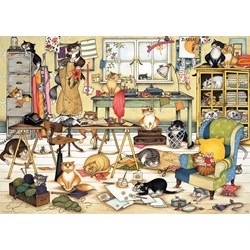 Ravensburger (19245) - Linda Jane Smith: "Crazy Cats in the Craft Room" - 1000 pezzi
