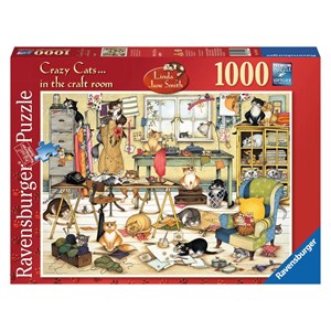 Ravensburger (19245) - Linda Jane Smith: "Crazy Cats in the Craft Room" - 1000 pezzi