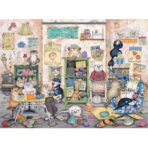 Ravensburger (14823) - Linda Jane Smith: "Knit one, Purrl one" - 500 pezzi