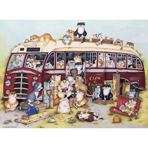 Ravensburger (14750) - Linda Jane Smith: "Crazy Cats Vintage Bus" - 500 pezzi