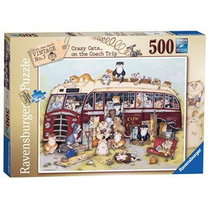 Ravensburger (14750) - Linda Jane Smith: "Crazy Cats Vintage Bus" - 500 pezzi