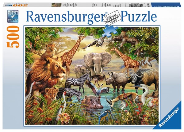 Ravensburger (14809) - "Animals at the Waterhole" - 500 pezzi
