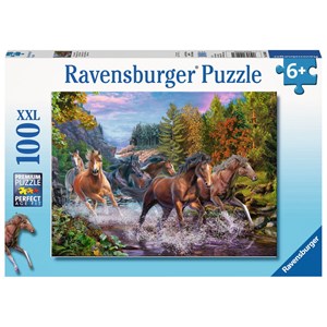 Ravensburger (10403) - "Rushing River Horses" - 100 pezzi