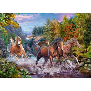 Ravensburger (10403) - "Rushing River Horses" - 100 pezzi