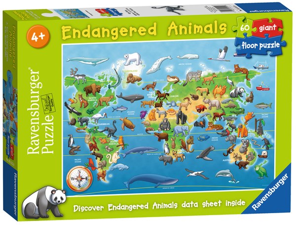 Ravensburger (05515) - "Endangered Animals" - 60 pezzi