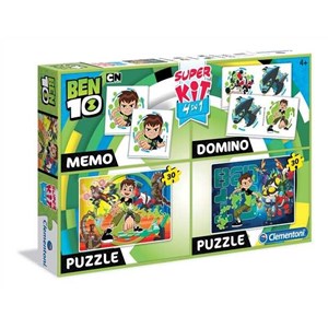 Clementoni (08218) - "Ben 10 + Memo + Domino" - 30 pezzi