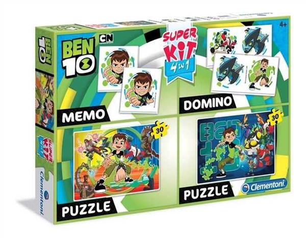 Clementoni (08218) - "Ben 10 + Memo + Domino" - 30 pezzi