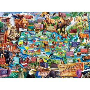 MasterPieces (11942) - "National Parks Map Right Fit" - 100 pezzi