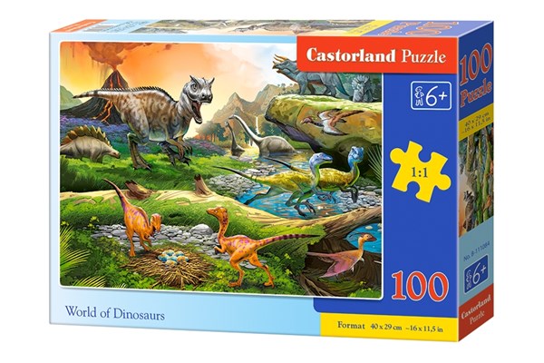 Castorland (B-111084) - "World of Dinosaurs" - 100 pezzi