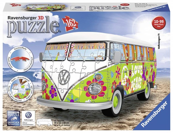 Ravensburger (12532) - "Volkswagen T1, Hippie Style" - 162 pezzi