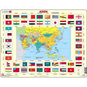 Larsen (KL2-DE) - "Map/Flag, Asia" - 70 pezzi