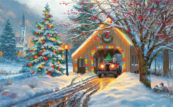SunsOut (53015) - "Covered Bridge at Christmas" - 300 pezzi